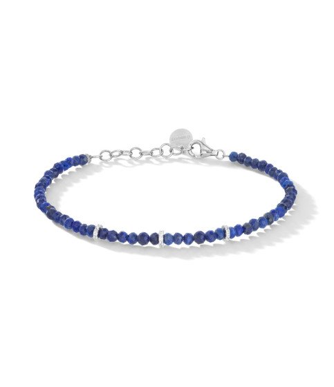 Comete bracciale uomo UBR1374 argento 925 rodiato lapislazzuli sfaccettati e zirconi bianchi Boschi Gioielli