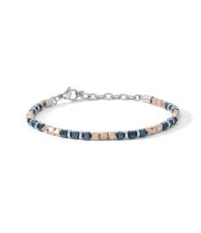 Comete bracciale uomo UBR1226 acciaio ematite PVD blu e rosé collezione Mineral Boschi Gioielli