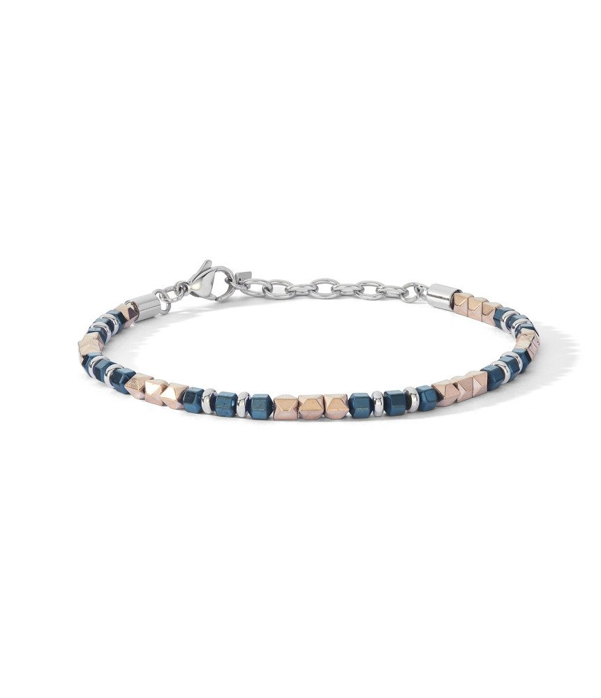 Comete bracciale uomo UBR1226 acciaio ematite PVD blu e rosé collezione Mineral Boschi Gioielli