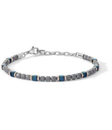 Comete bracciale uomo UBR1225 acciaio ematite PVD blu e rosé collezione Mineral Boschi Gioielli