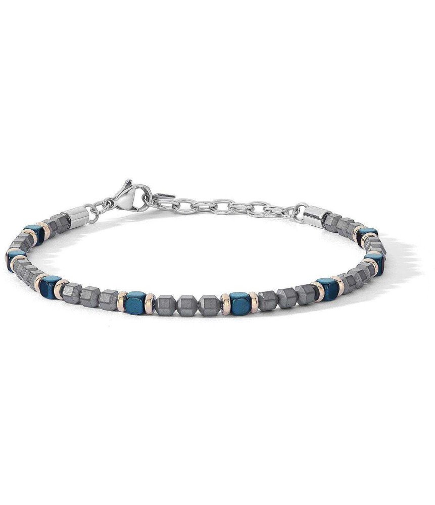 Comete bracciale uomo UBR1225 acciaio ematite PVD blu e rosé collezione Mineral Boschi Gioielli