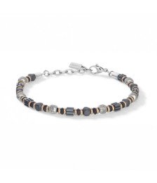 Comete bracciale uomo UBR1371 acciaio PVD rosé nero ed ematite collezione Mineral Boschi Gioielli