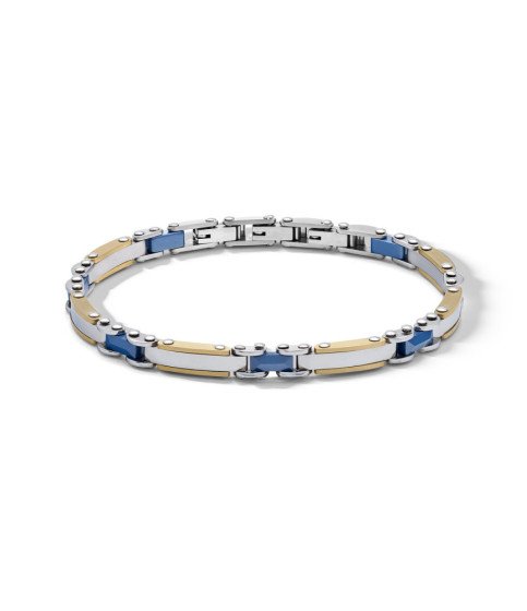 Comete bracciale uomo UBR1348 acciaio PVD giallo ceramica blu Ceramik Boschi Gioielli
