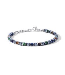 Comete bracciale uomo UBR1198 acciaio occhio di tigre malachite agata blu ematite District Boschi Gioielli