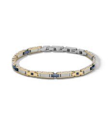 Comete bracciale uomo UBR1338 acciaio ceramica blu PVD giallo e zirconi blu Ceramik Boschi Gioielli