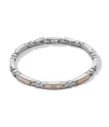 Comete bracciale uomo UBR1009 acciaio PVD rosé e diamanti bianchi collezione Elegant Boschi Gioielli