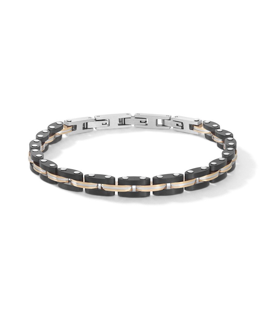 Comete bracciale uomo UBR1360 acciaio PVD nero e rosé collezione Costellation Boschi Gioielli