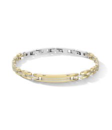 Comete bracciale uomo UBR1363 acciaio PVD giallo maglie geometriche Black Gold Boschi Gioielli