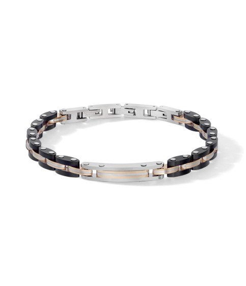 Comete bracciale uomo UBR1361 piastra acciaio PVD nero e rosé collezione Costellation Boschi Gioielli