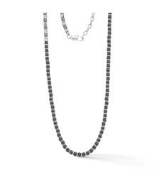 Comete girocollo uomo UGL776 acciaio onice nero ed ematite collezione District Boschi Gioielli