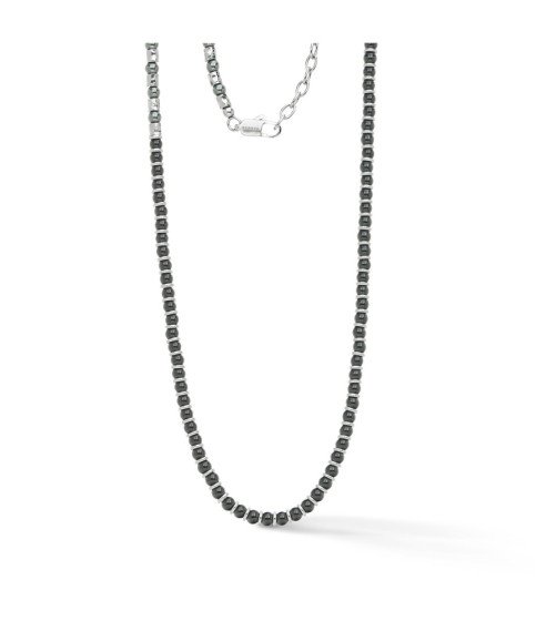 Comete girocollo uomo UGL776 acciaio onice nero ed ematite collezione District Boschi Gioielli